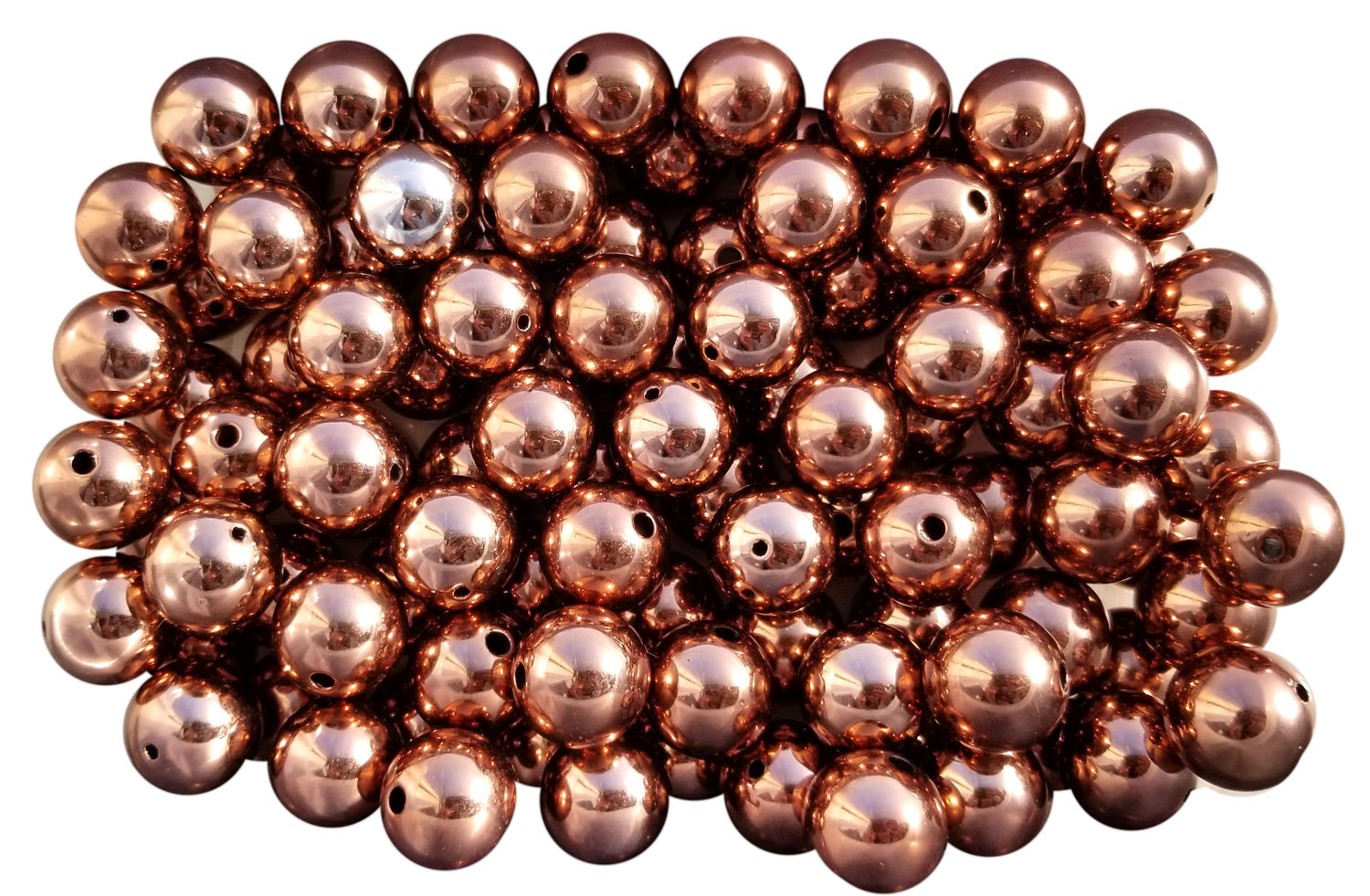 brown metallic 20mm bubblegum beads