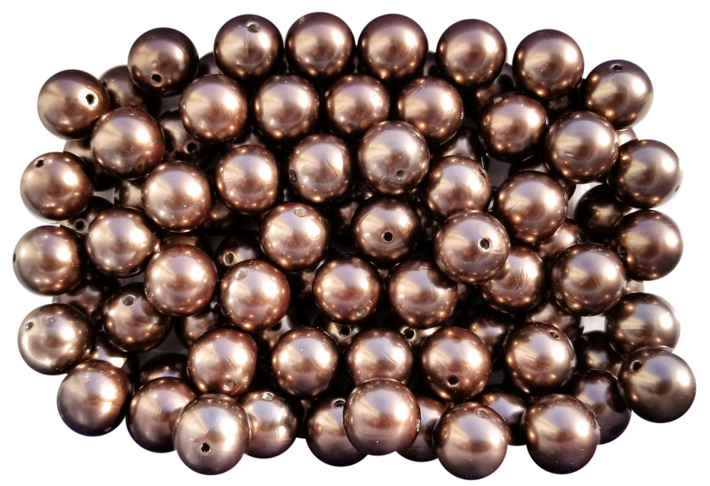brown pearl 20mm bubblegum beads