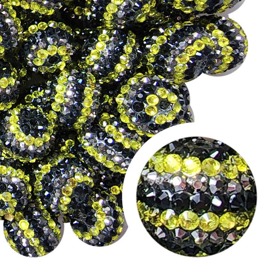 bumblebee rhinestone 20mm bubblegum beads