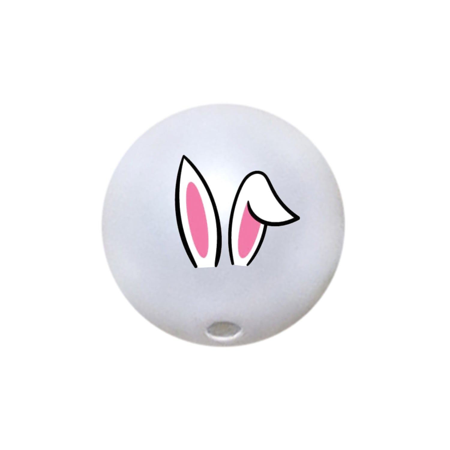 bunny rabbit ears custom printed 20mm bubblegum beads