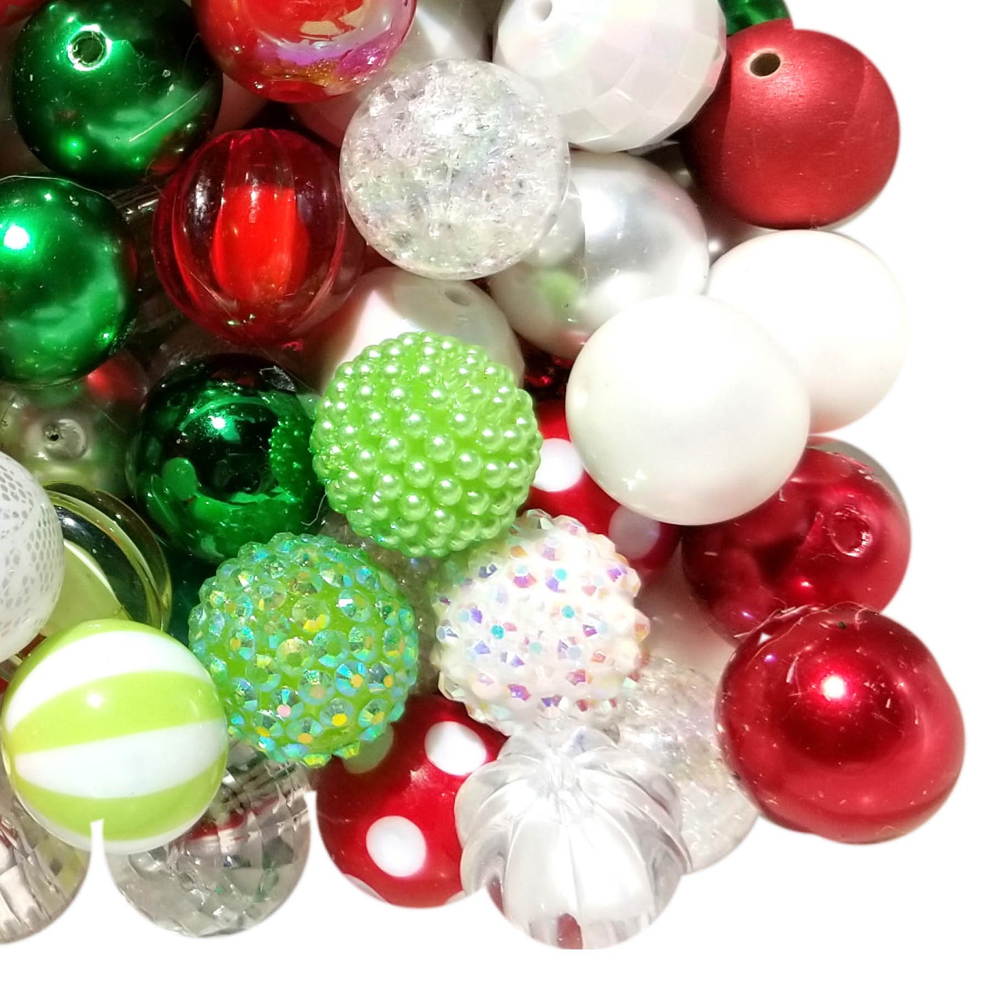 christmas mixed 20mm bubblegum beads