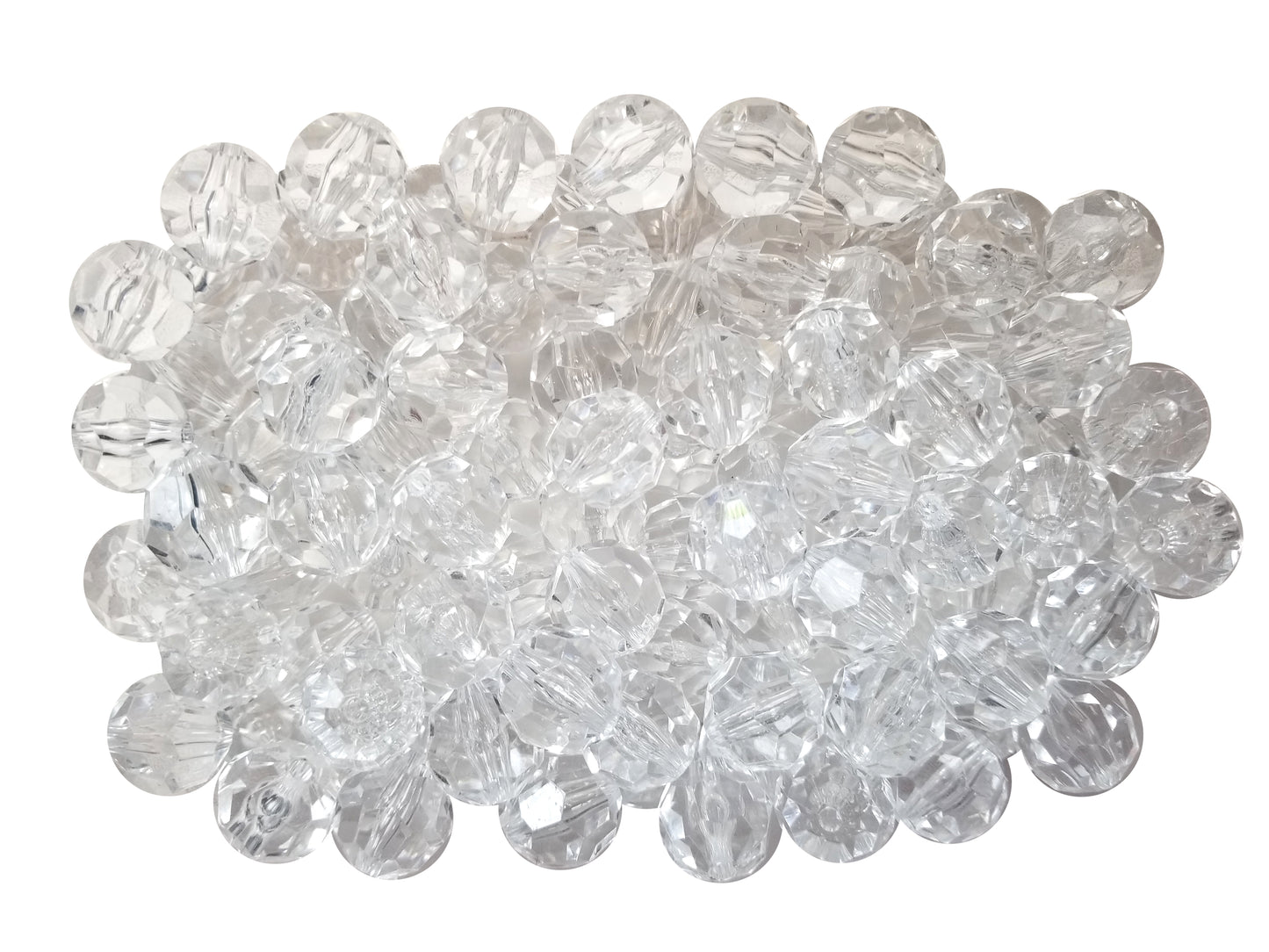clear faceted 20mm bubblegum beads