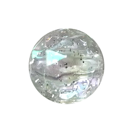 clear faceted glitter 20mm bubblegum beads