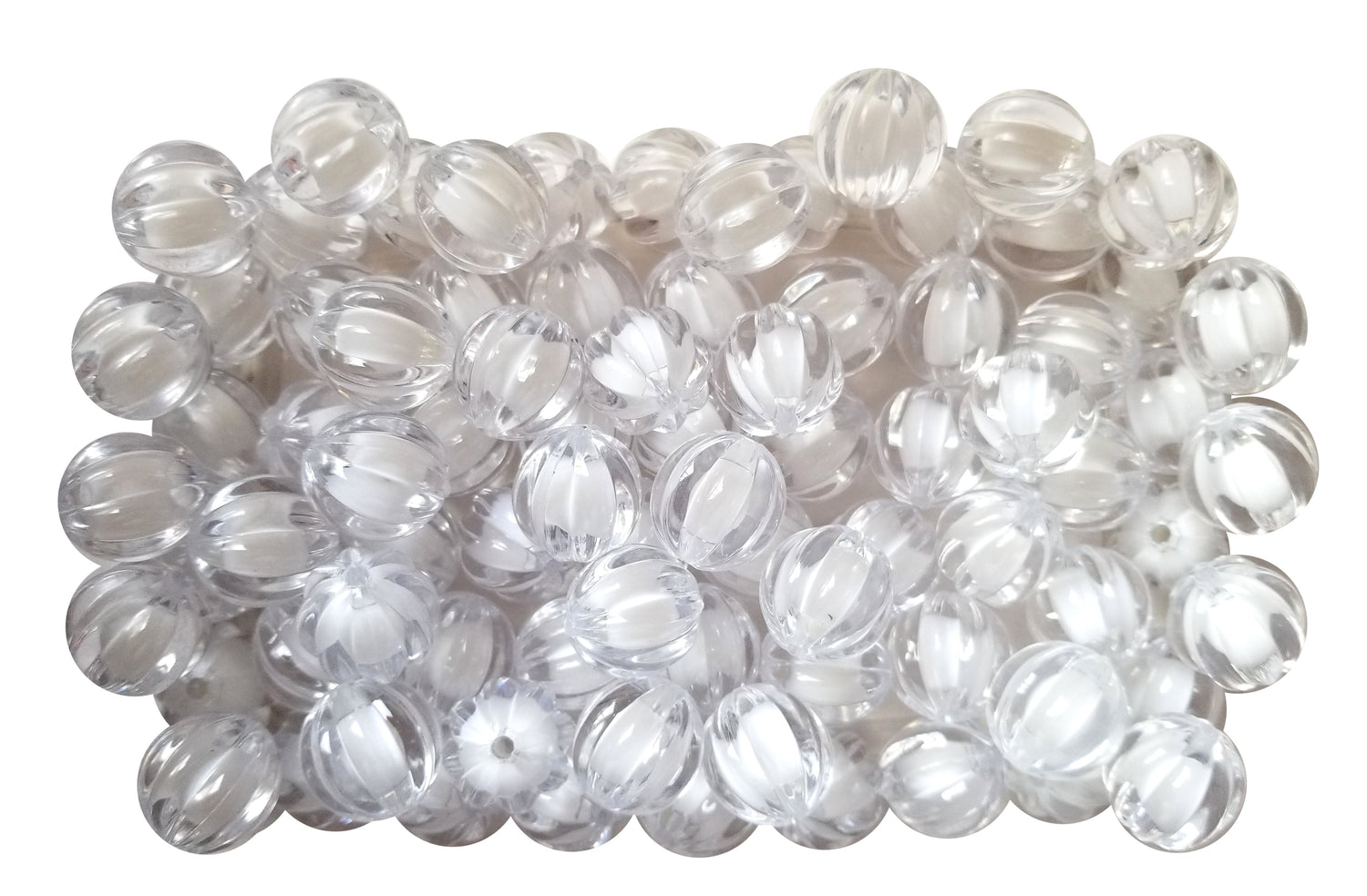 clear pumpkin 20mm bubblegum beads