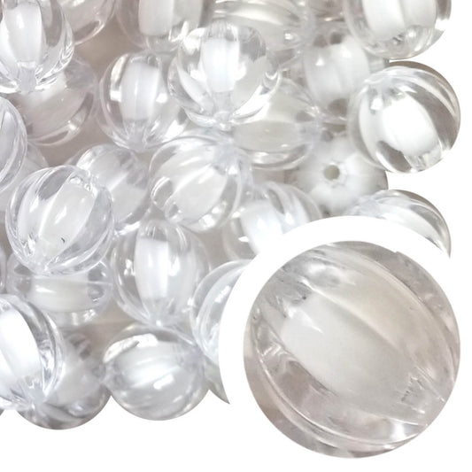 clear pumpkin 20mm bubblegum beads