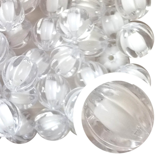 clear pumpkin 20mm bubblegum beads