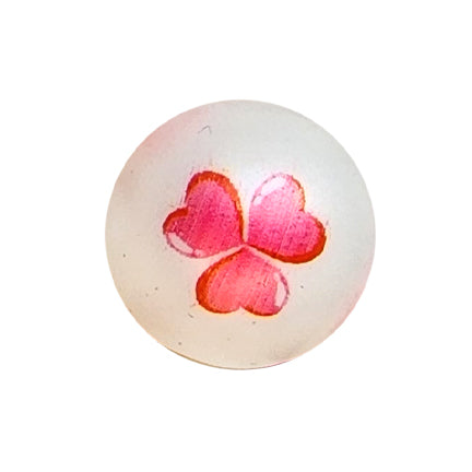 clover of hearts 20mm printed bubblegum beads