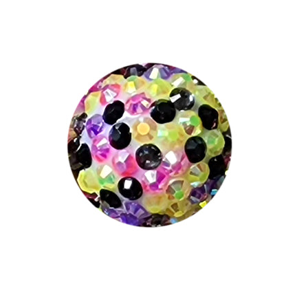 confetti rhinestone 20mm bubblegum beads