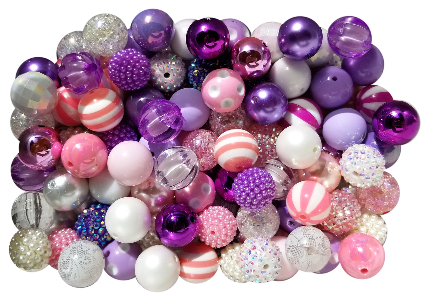 cotton candy mixed 20mm bubblegum beads