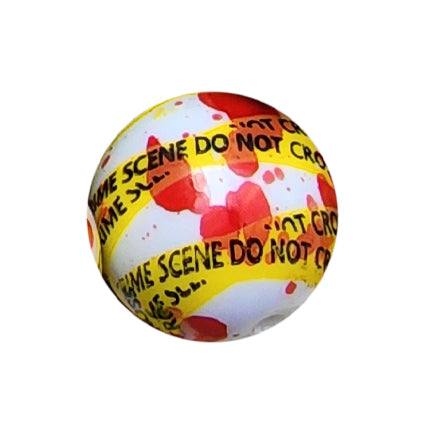 crime scene 20mm printed wholesale bubblegum beads