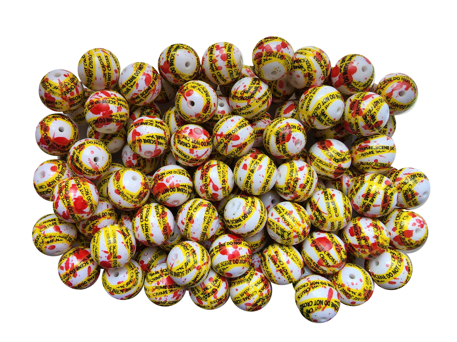 crime scene 20mm printed bubblegum beads