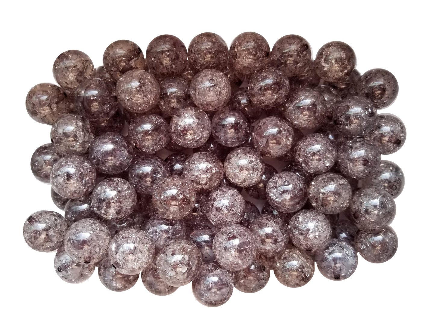 dark gray crackle 20mm bubblegum beads