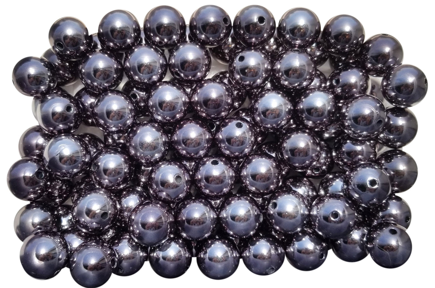 dark gray metallic 20mm bubblegum beads