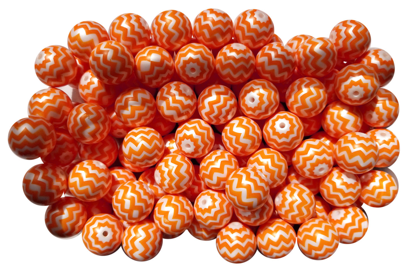 orange chevron 20mm bubblegum beads
