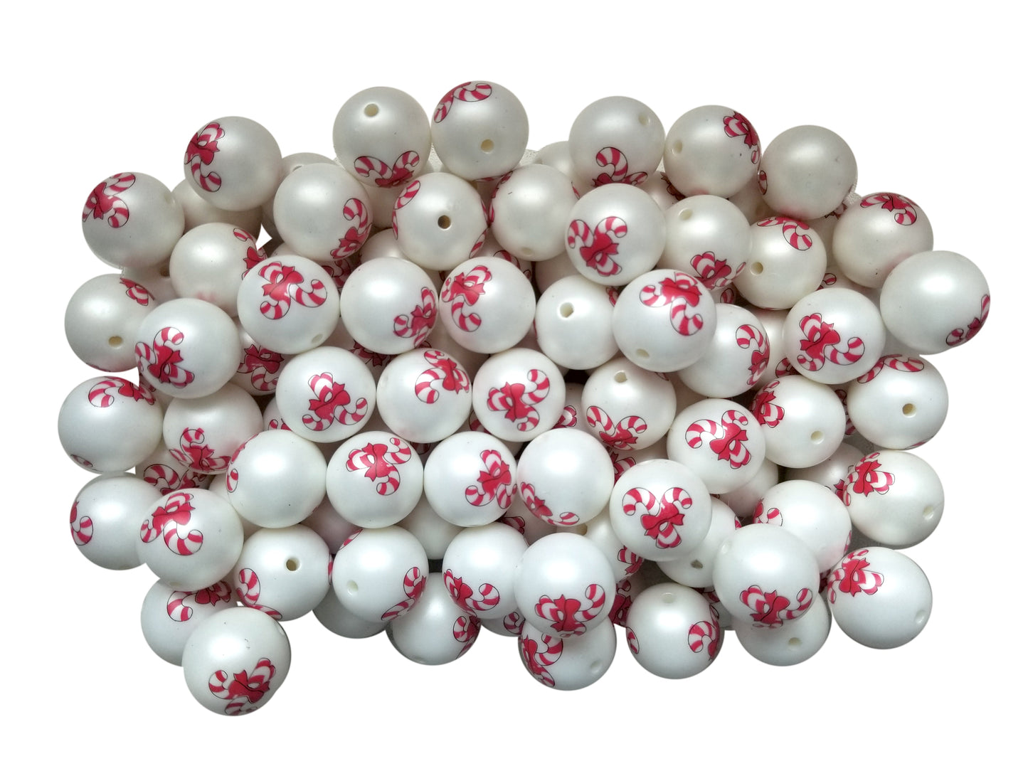 double candy cane 20mm printed bubblegum beads