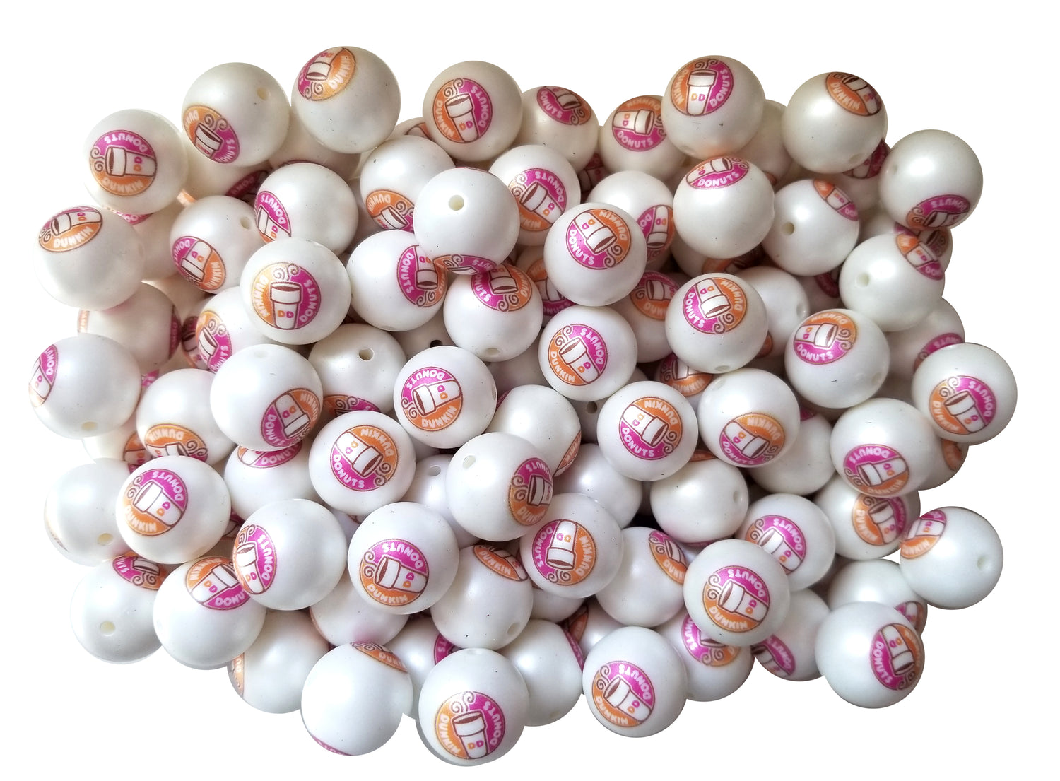 dunkin donuts custom printed 20mm bubblegum beads