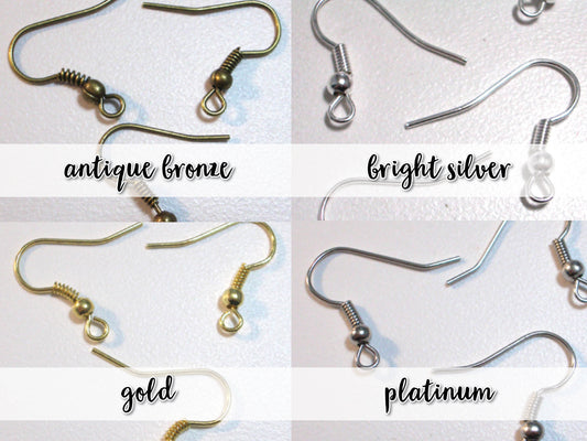 25mm x 18mm fish hook ear wire findings