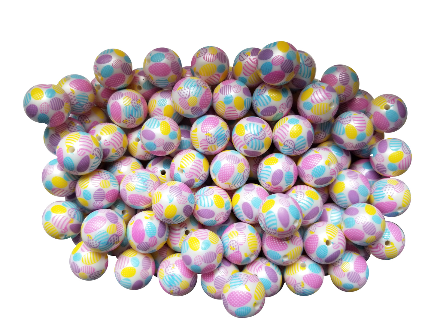 easter egg print 20mm printed wholesale bubblegum beads