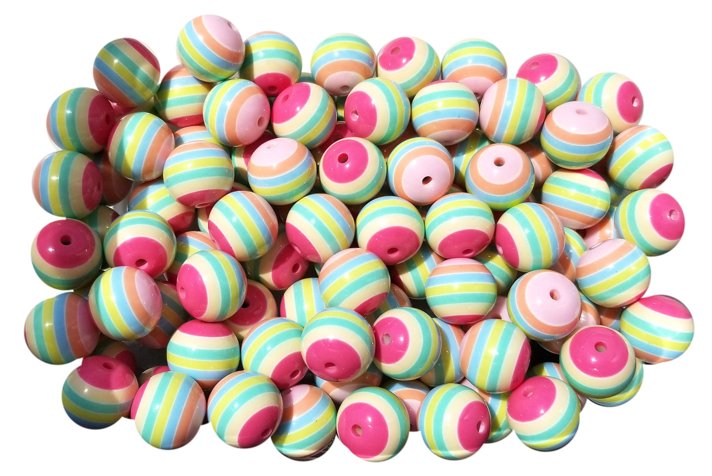 easter egg striped 20mm bubblegum beads