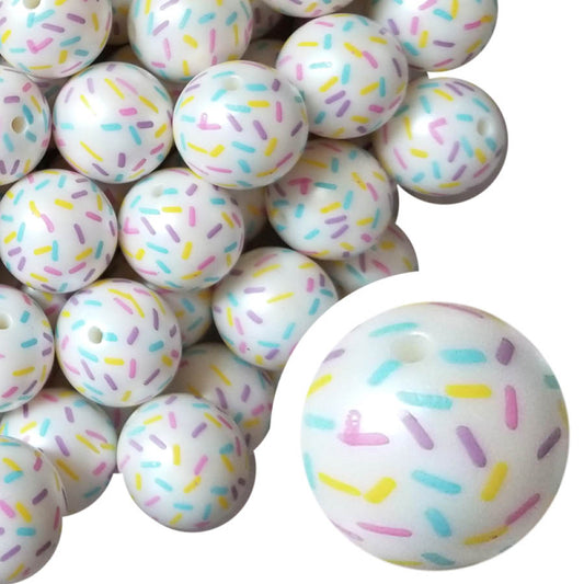 easter sprinkles 20mm printed bubblegum beads