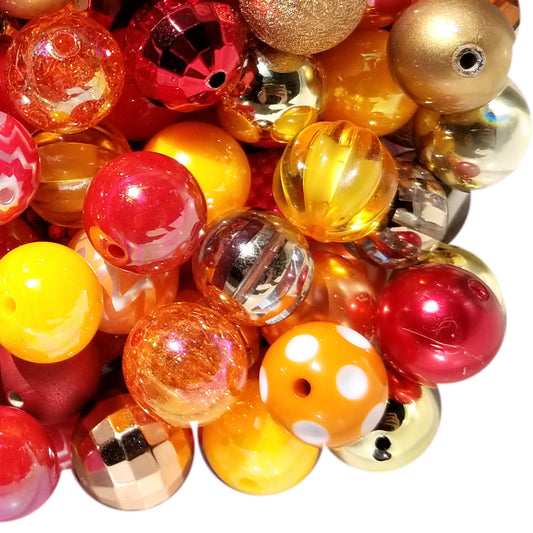 fall harvest mixed 20mm bubblegum beads
