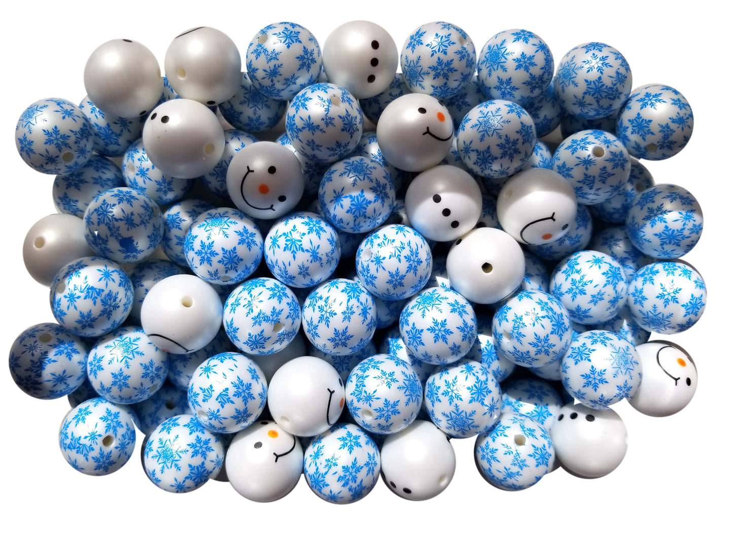 build frosty the snowman mixed 20mm printed bubblegum beads