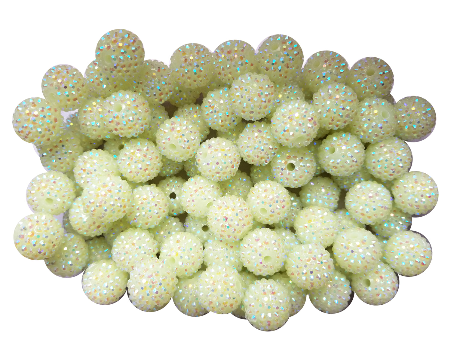 glow in the dark rhinestone 20mm wholesale bubblegum beads