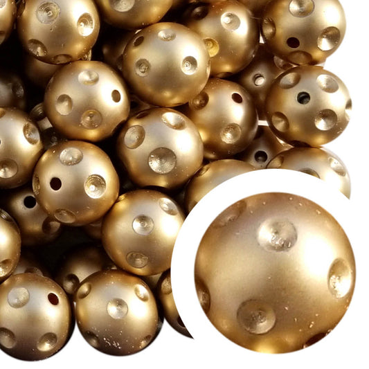 gold dots 20mm bubblegum beads