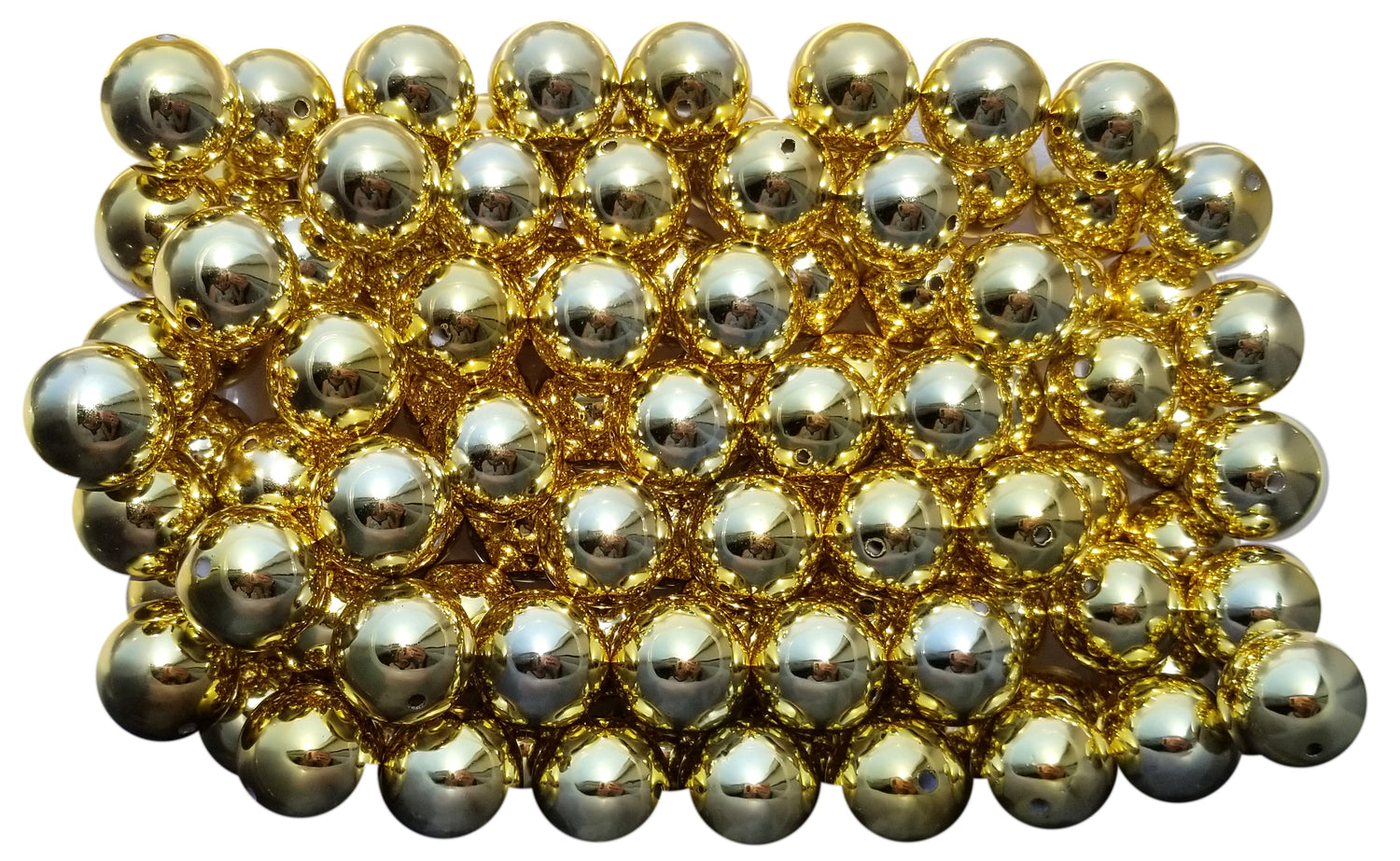 gold metallic 20mm bubblegum beads
