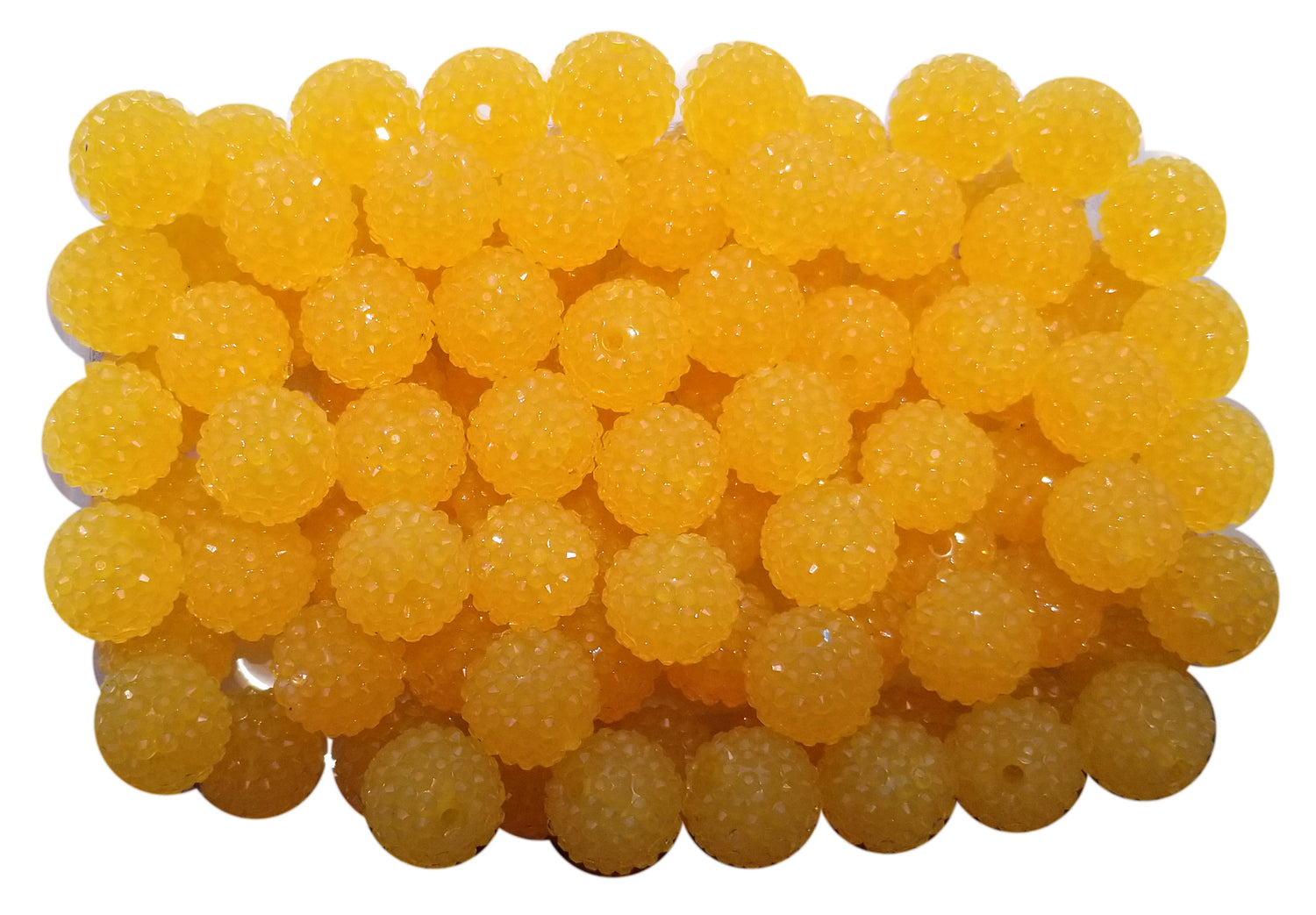 golden yellow jelly rhinestone 20mm bubblegum beads