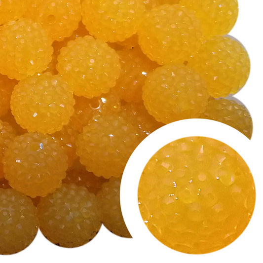 golden yellow jelly rhinestone 20mm bubblegum beads