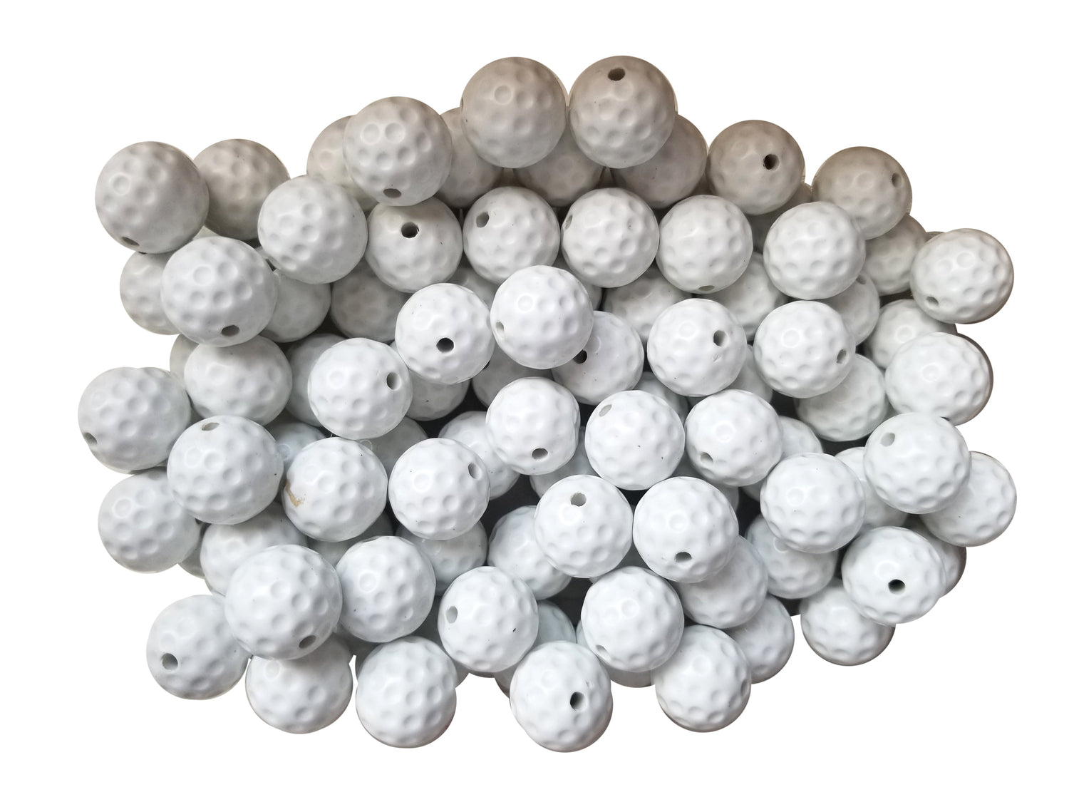 golf ball 20mm printed bubblegum beads