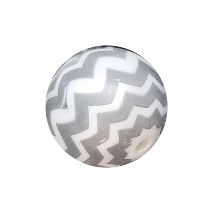 gray chevron 20mm bubblegum beads