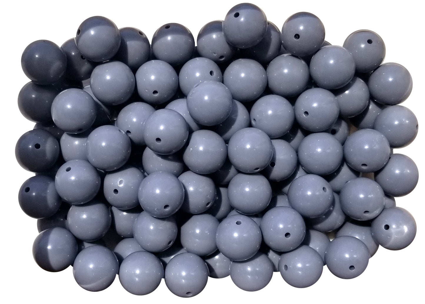 gray plain 20mm bubblegum beads