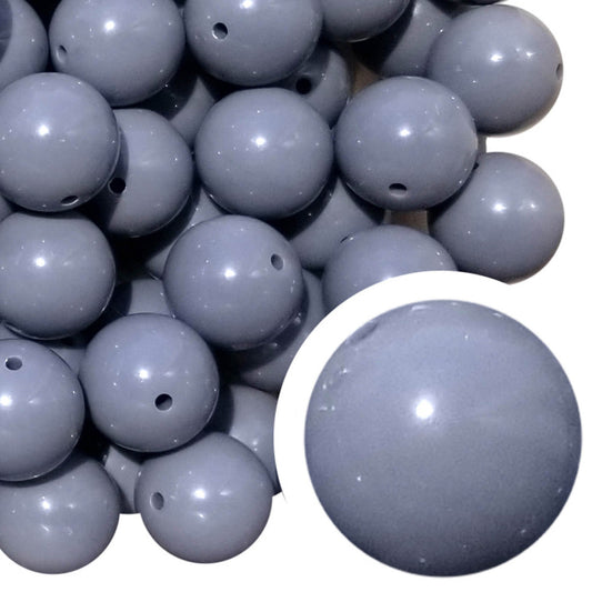 gray plain 20mm bubblegum beads