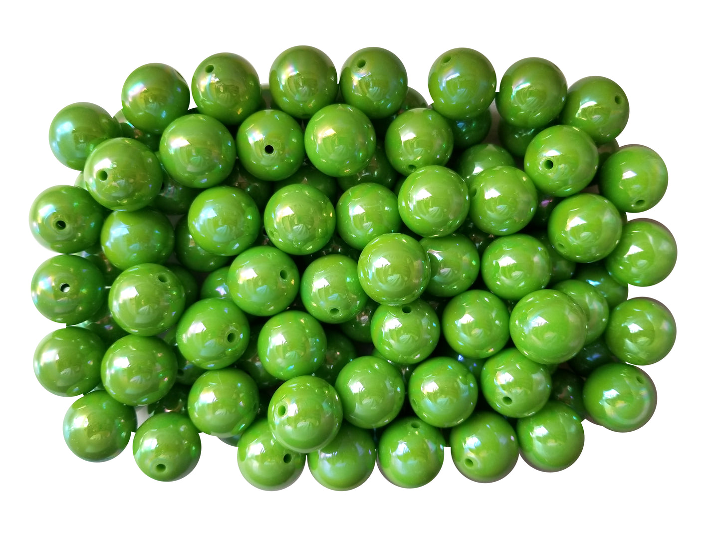 green AB 20mm bubblegum beads