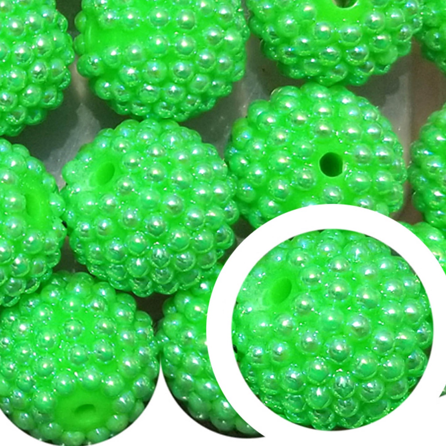 green berry 20mm bubblegum beads