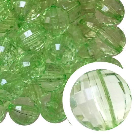 green disco 20mm bubblegum beads