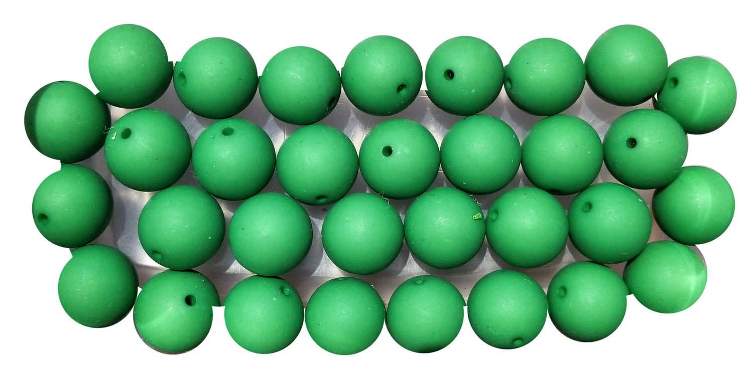 green matte 20mm bubblegum beads