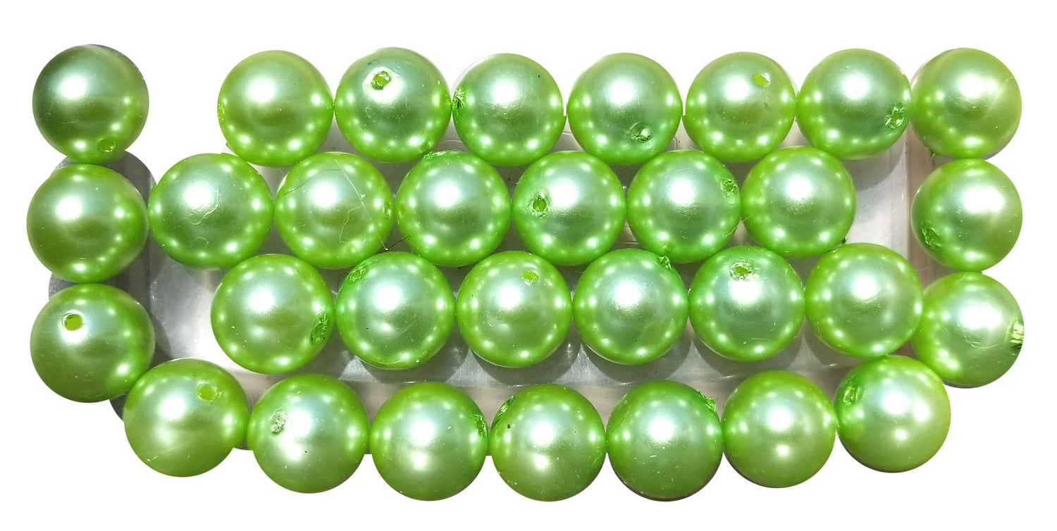 green pearl 20mm bubblegum beads