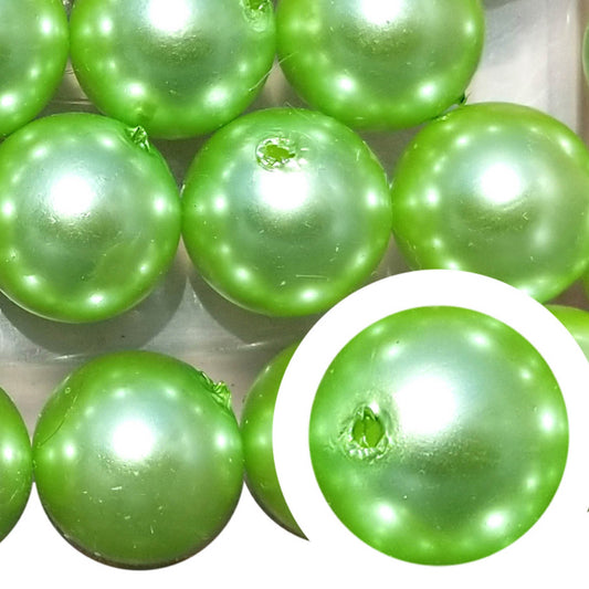 green pearl 20mm bubblegum beads