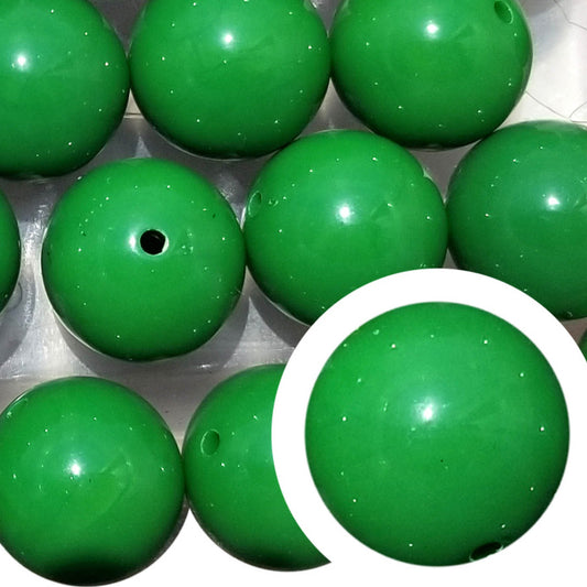 green plain 20mm bubblegum beads