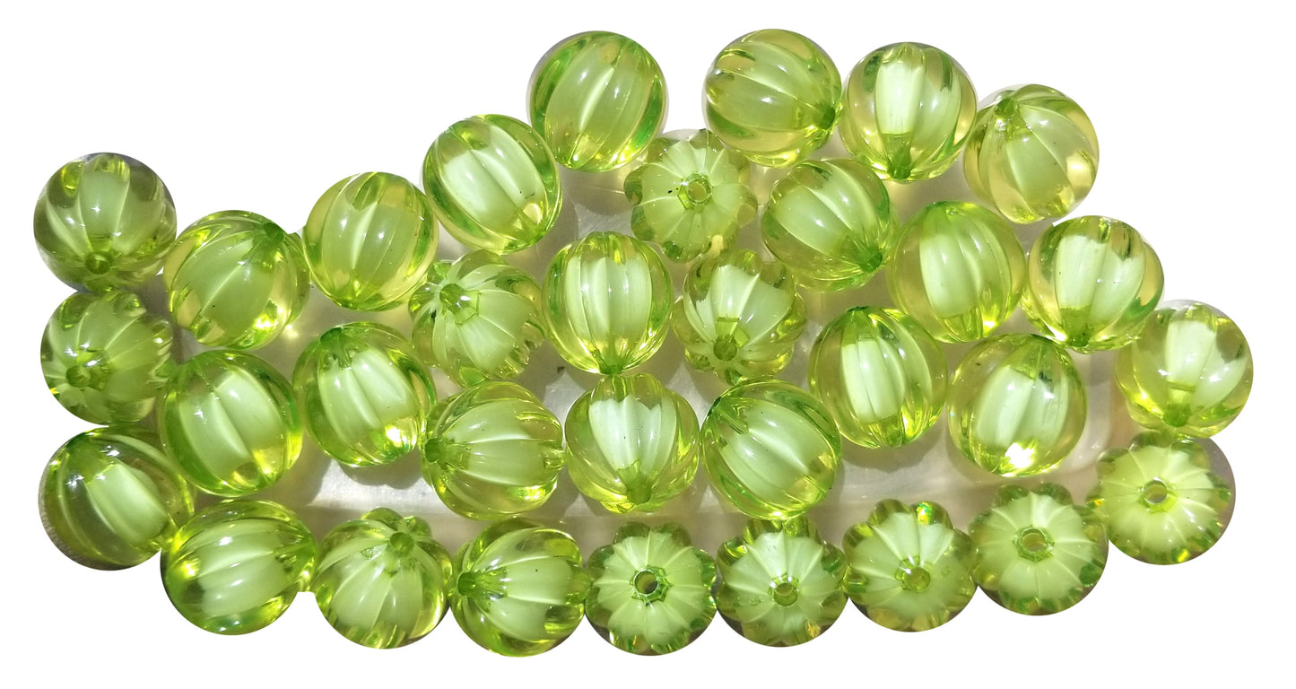 green pumpkin 20mm bubblegum beads