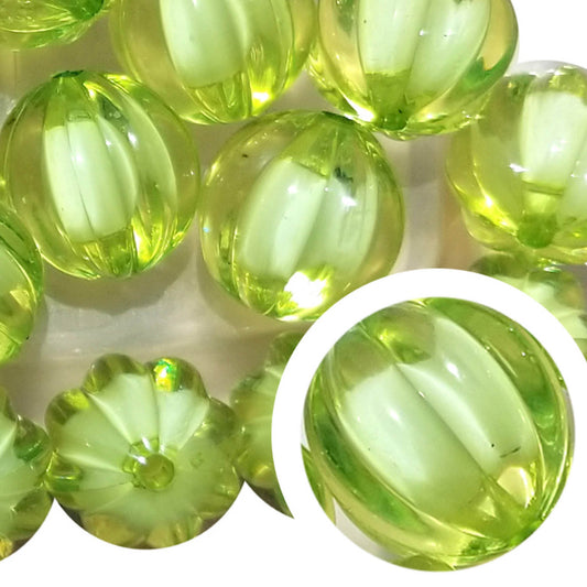 green pumpkin 20mm bubblegum beads