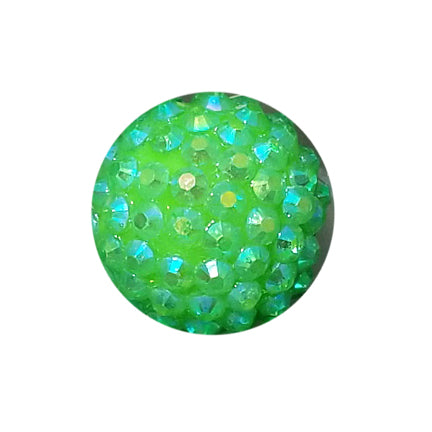 green rhinestone 20mm bubblegum beads