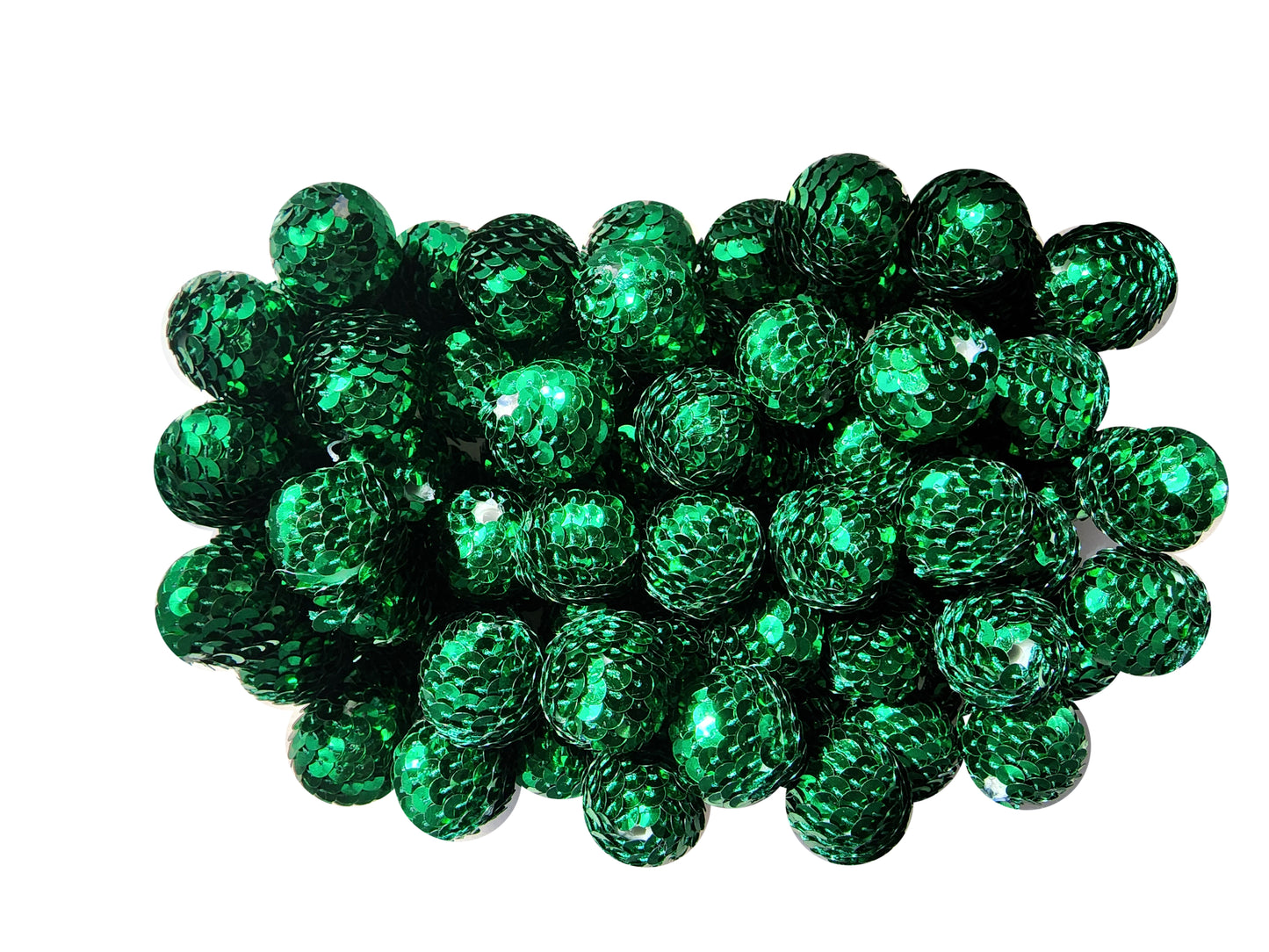 green sequin mermaid tail 22mm bubblegum beads