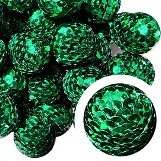 green sequin mermaid tail 22mm bubblegum beads