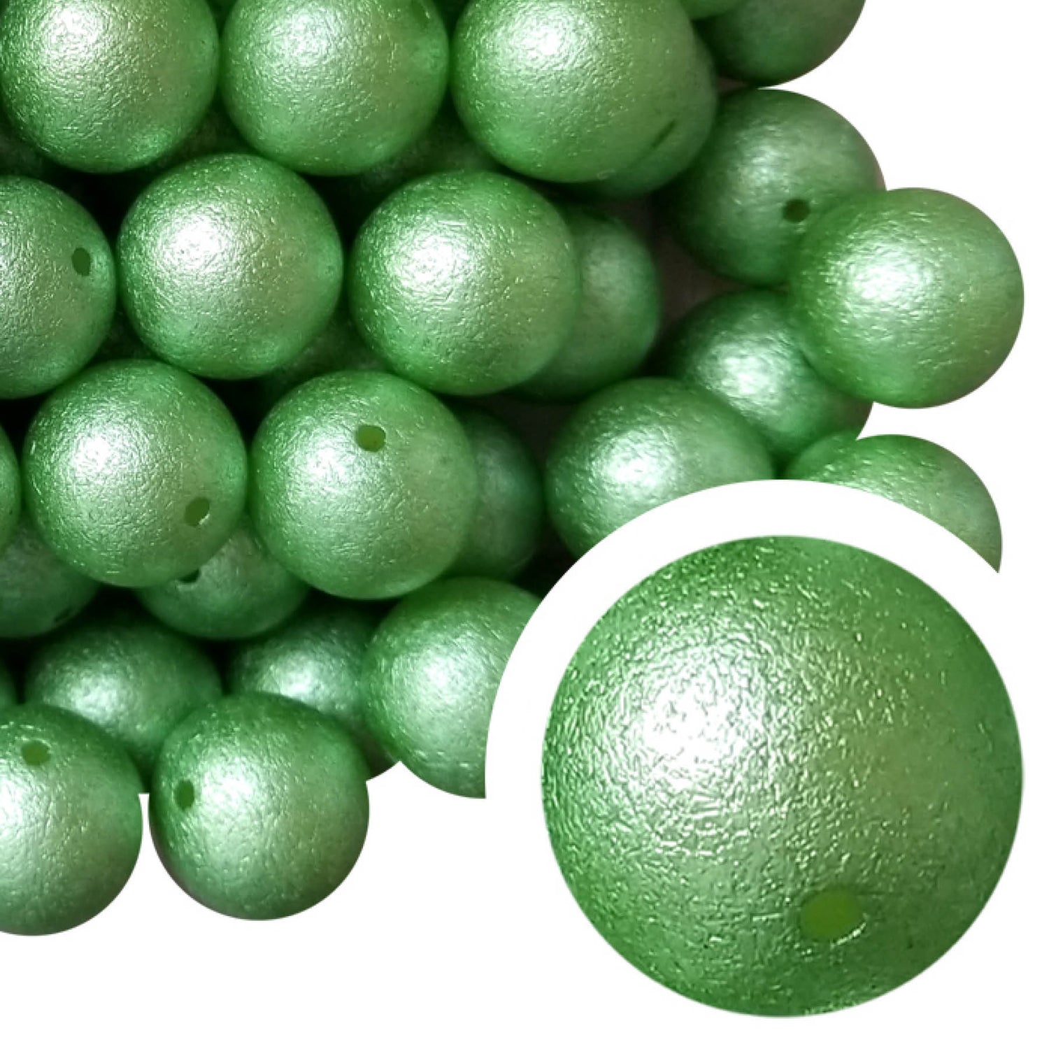 green wrinkle 20mm bubblegum beads