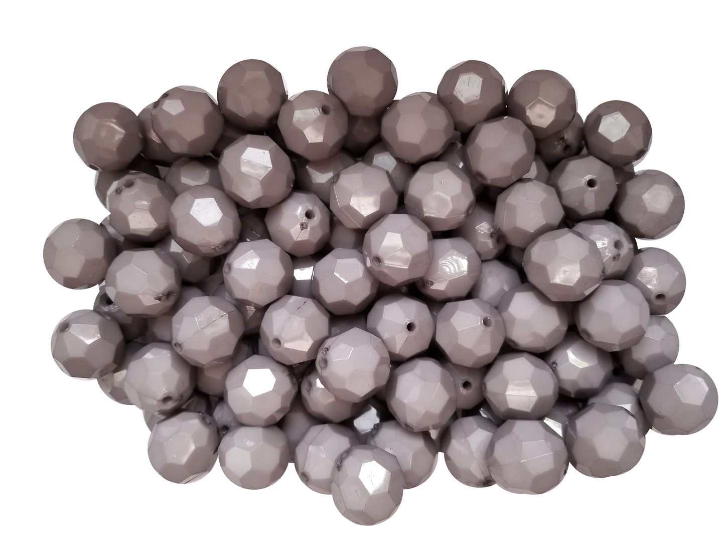 grey opaque faceted 20mm bubblegum beads