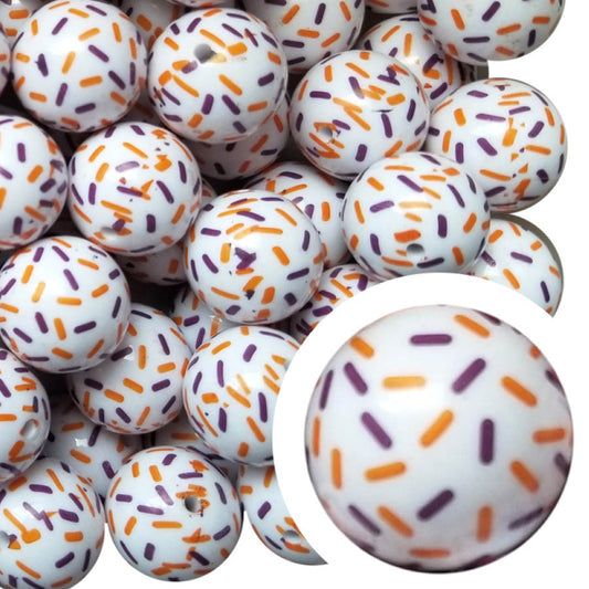 halloween sprinkles 20mm printed bubblegum beads